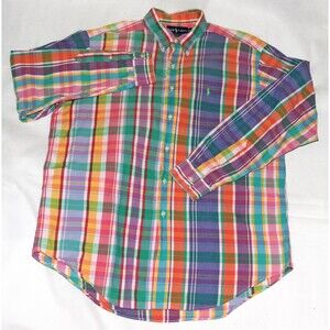Ralph Lauren Classic Fit Men's Long Sleeve Button Down Plaid Shirt‎ Size XL